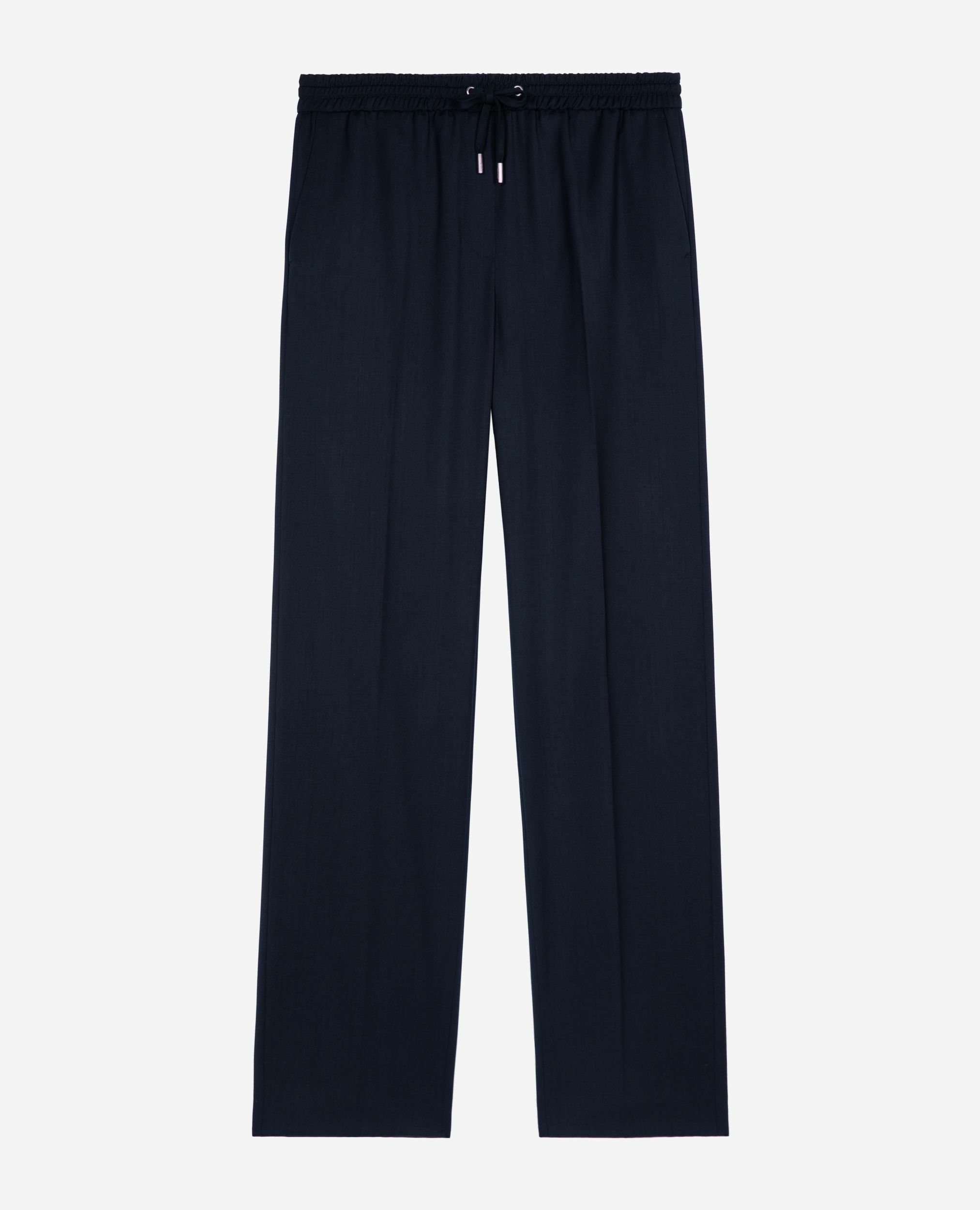 Black wool pants, DARK NAVY, hi-res image number null