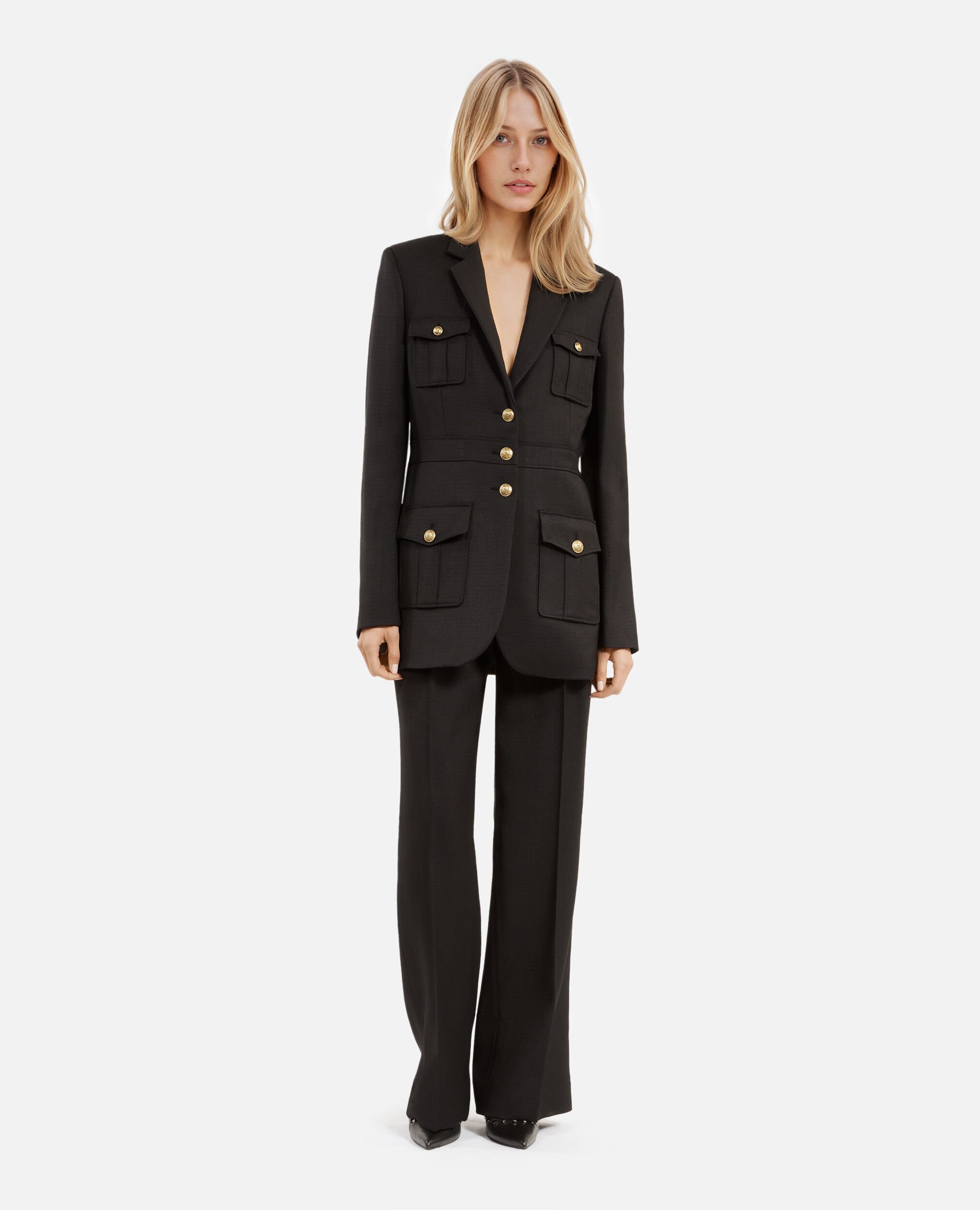 Black safari jacket, BLACK, hi-res image number null