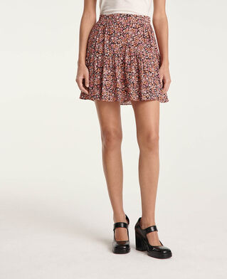 The Kooples DAMEN PINK kurzer rock flie&szlig;end bedruckt rosa volants