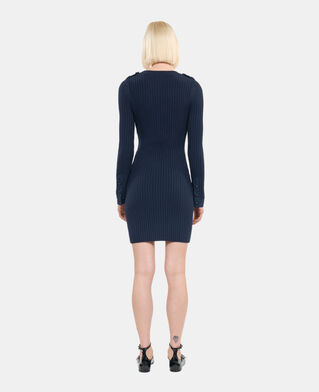 The Kooples F DARK BLUE navy blue knitted short dress 