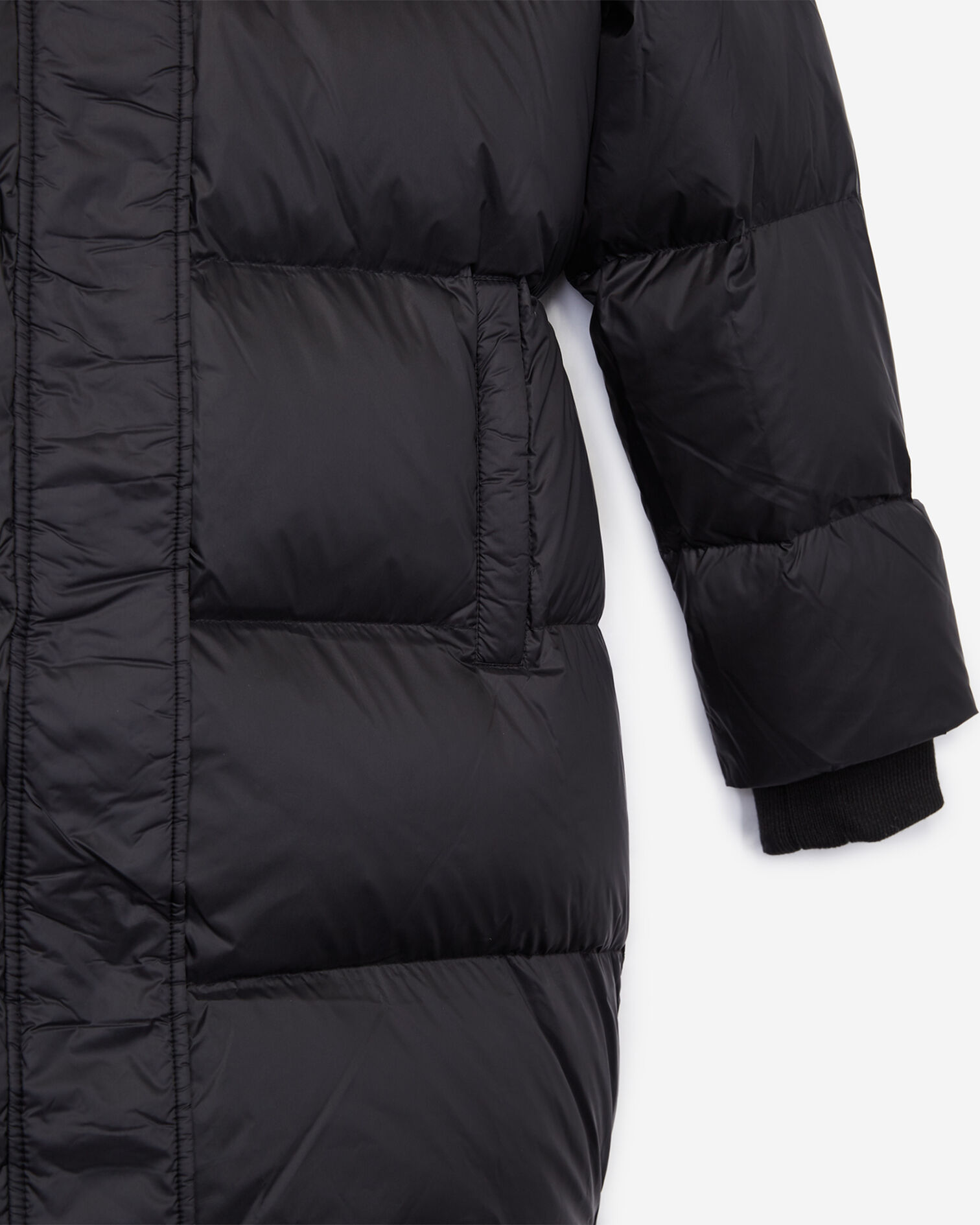 Oversized black down jacket, BLACK, hi-res image number null
