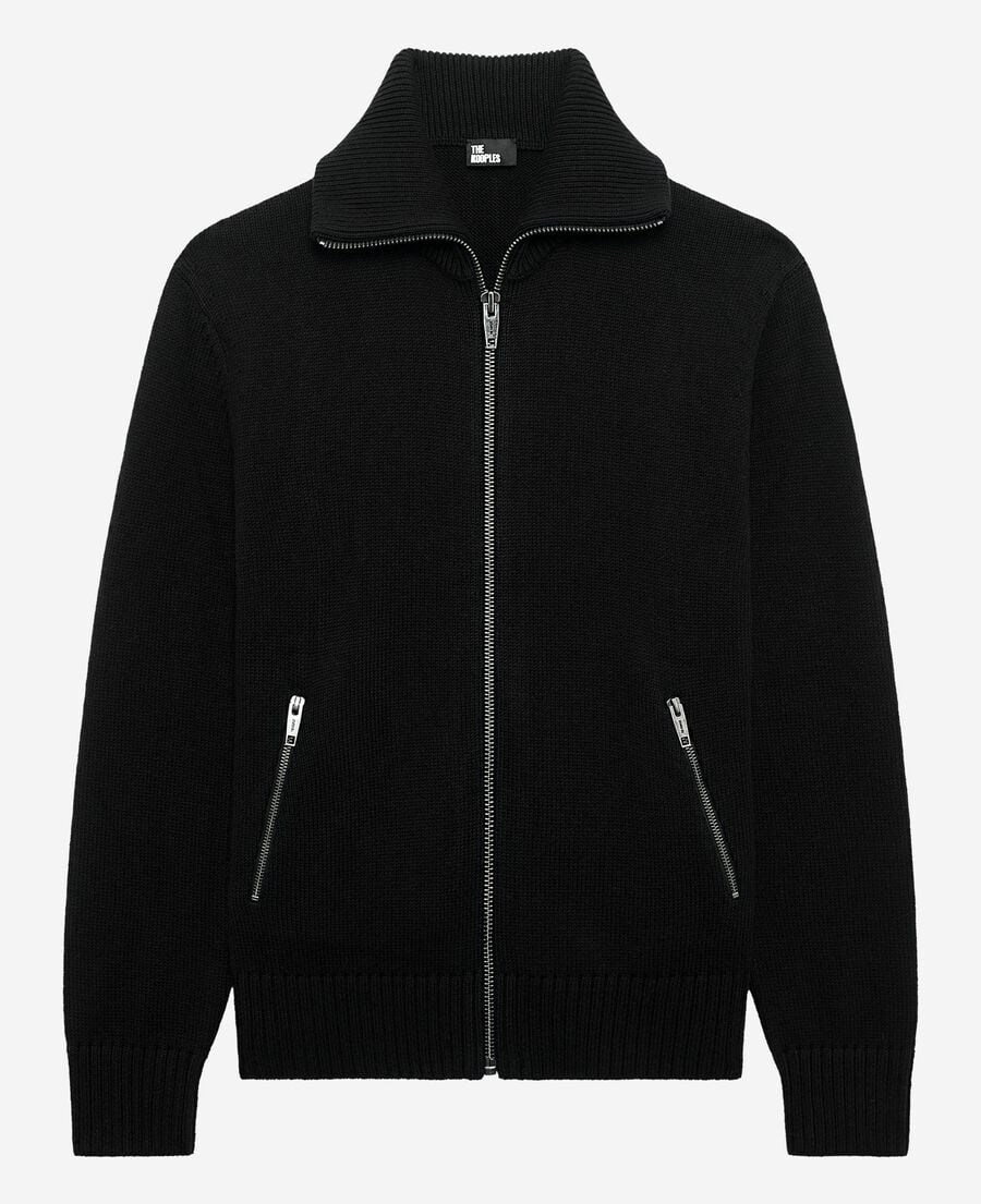 The Kooples HOMME BLACK cardigan à zip noir