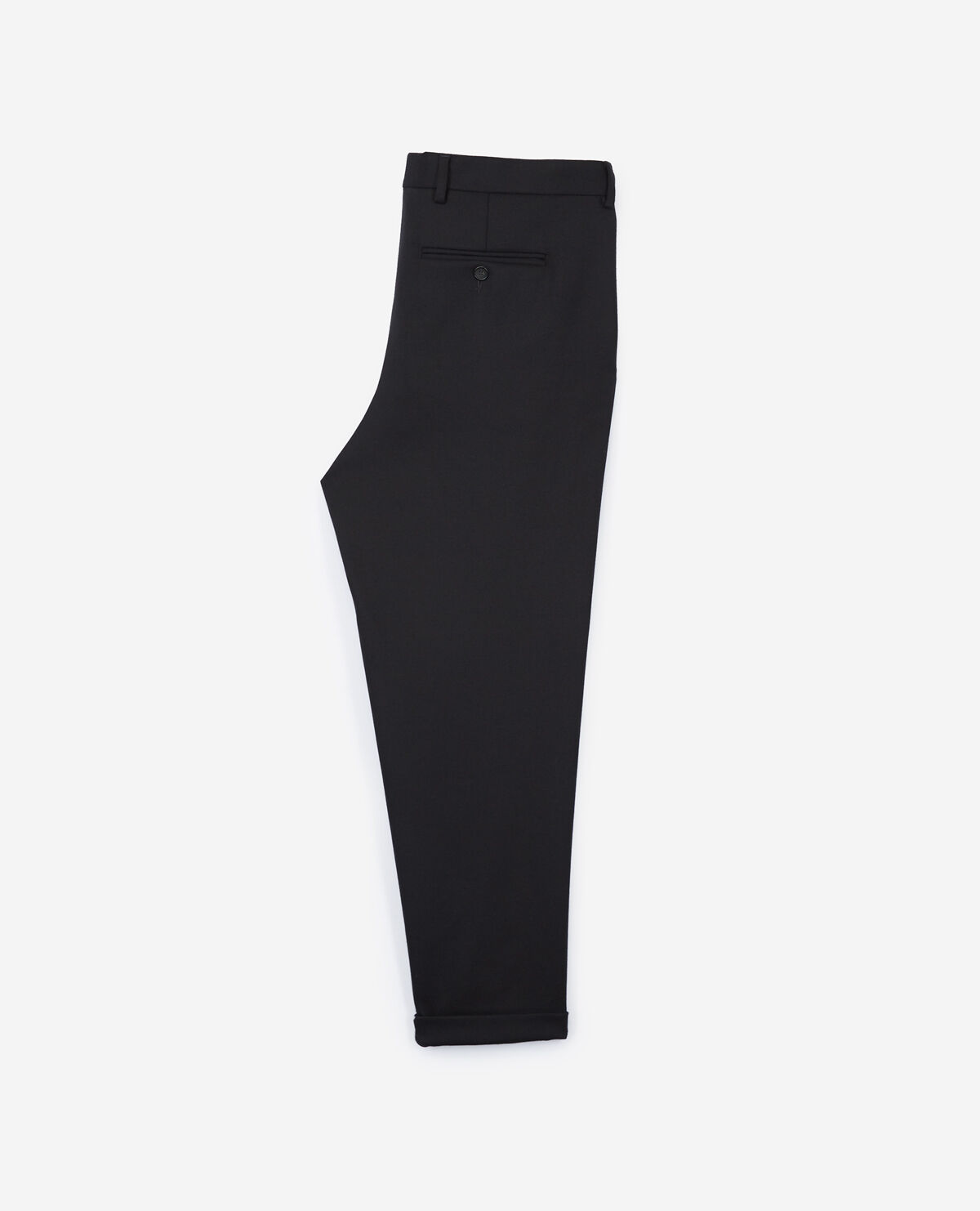 Black wool chinos