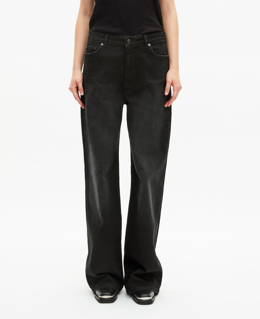 The Kooples WOMEN BLACK black wide jeans
