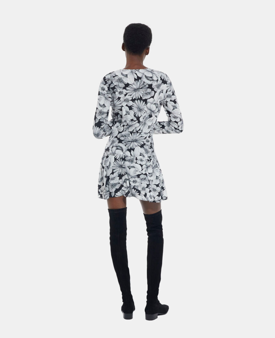 short floral silk dress