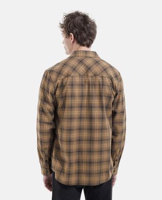 The Kooples HOMME BROWN chemise col classique beige à carreaux