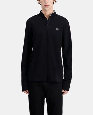 The Kooples H BLACK black cotton polo t-shirt