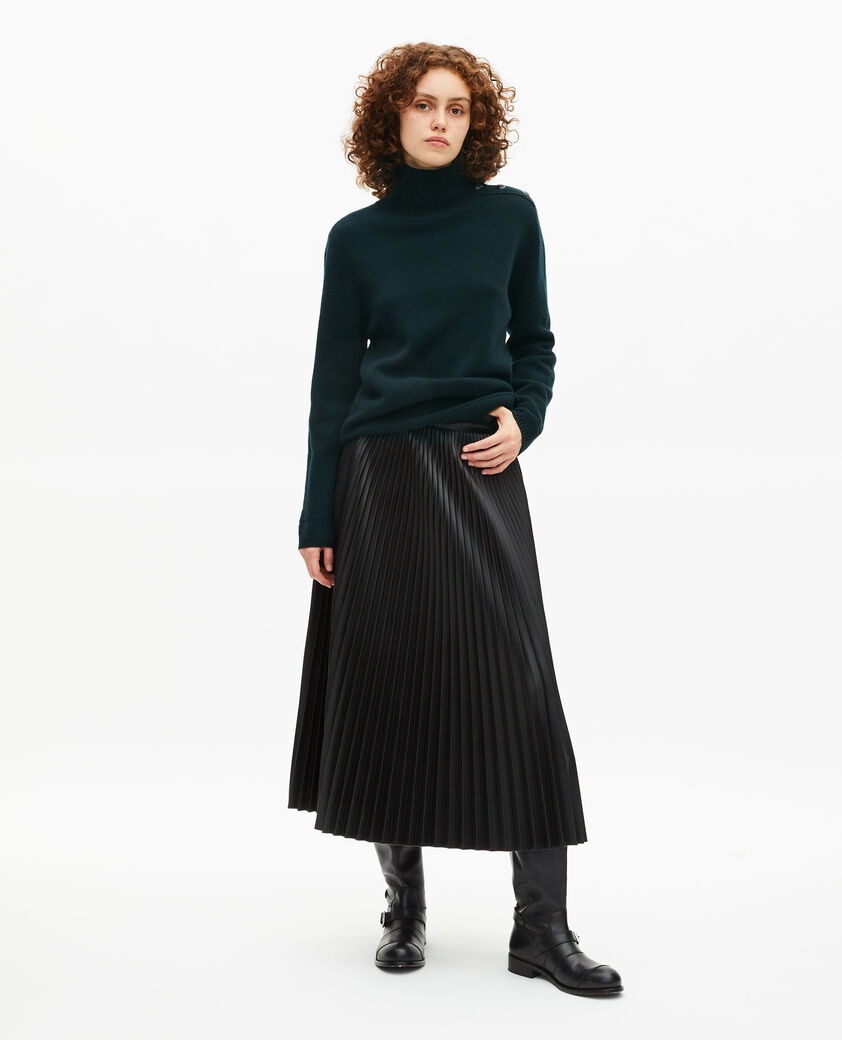 The Kooples FEMME FOREST pull col montant en laine vert fonc&eacute;