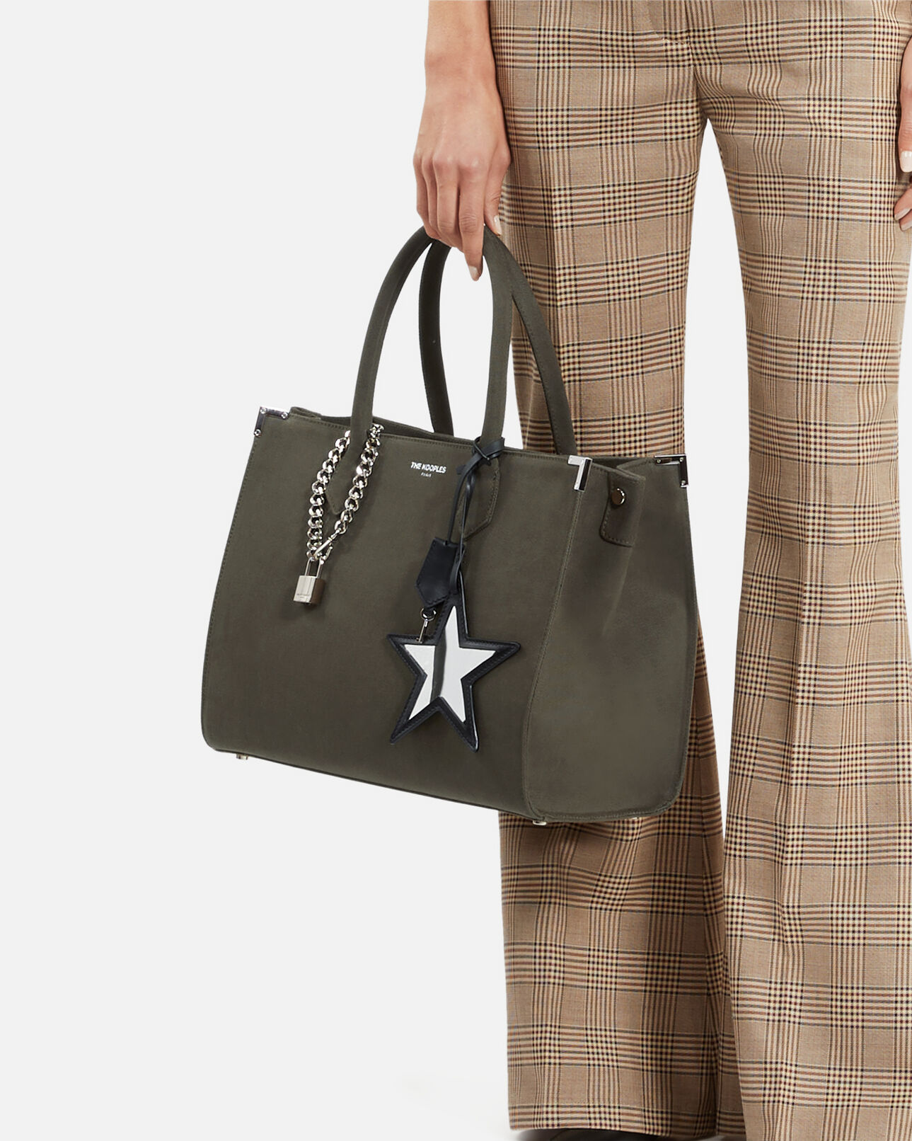 The Kooples FEMME KAKI sac cabas ming en canvas kaki
