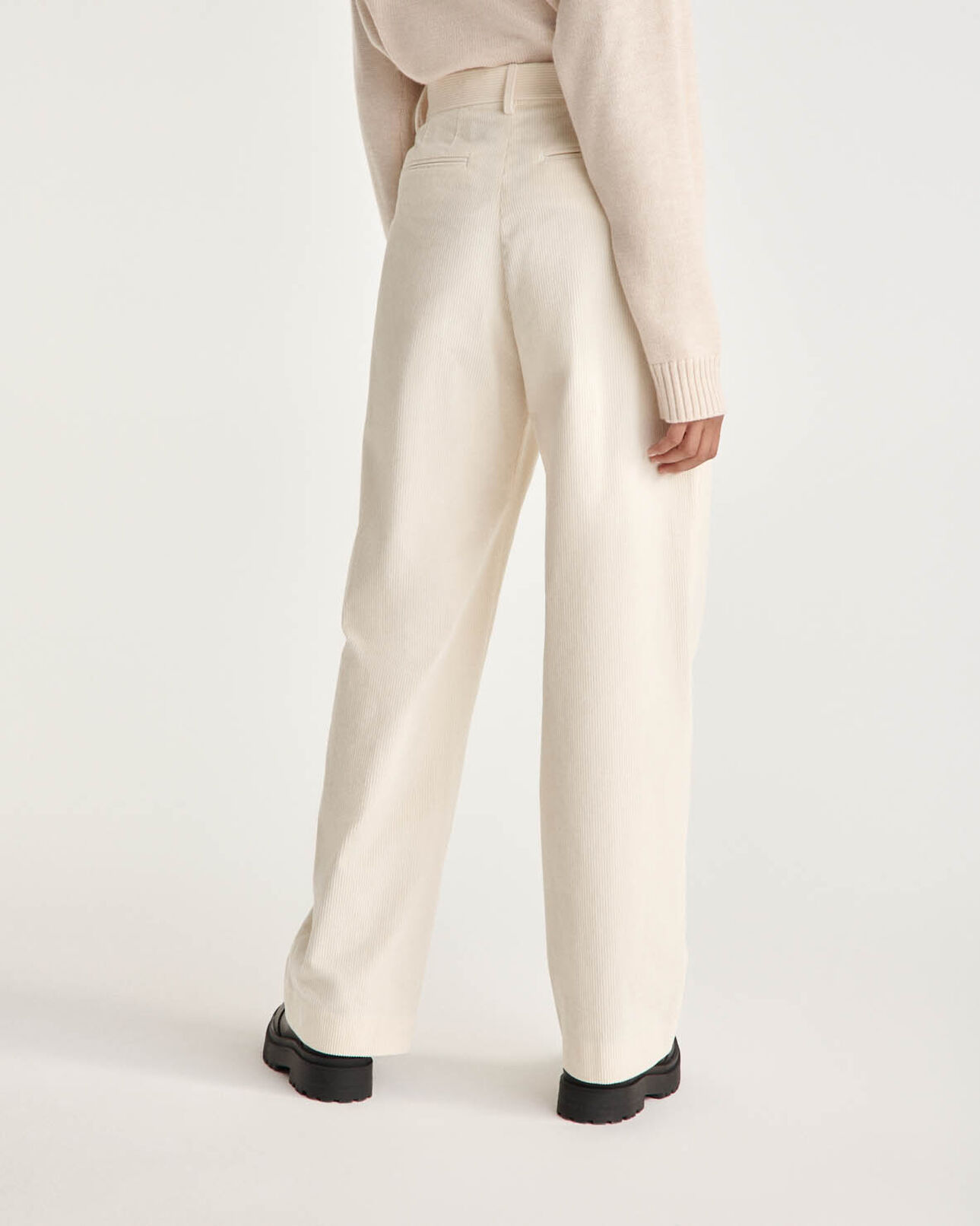 The Kooples DAMEN ECRU cordhose ecrufarben