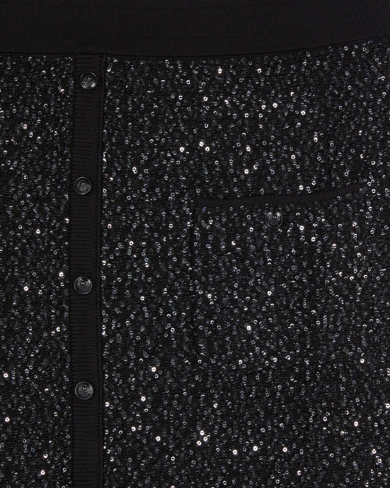 The Kooples WOMEN BLACK black mid-length sequin skirt