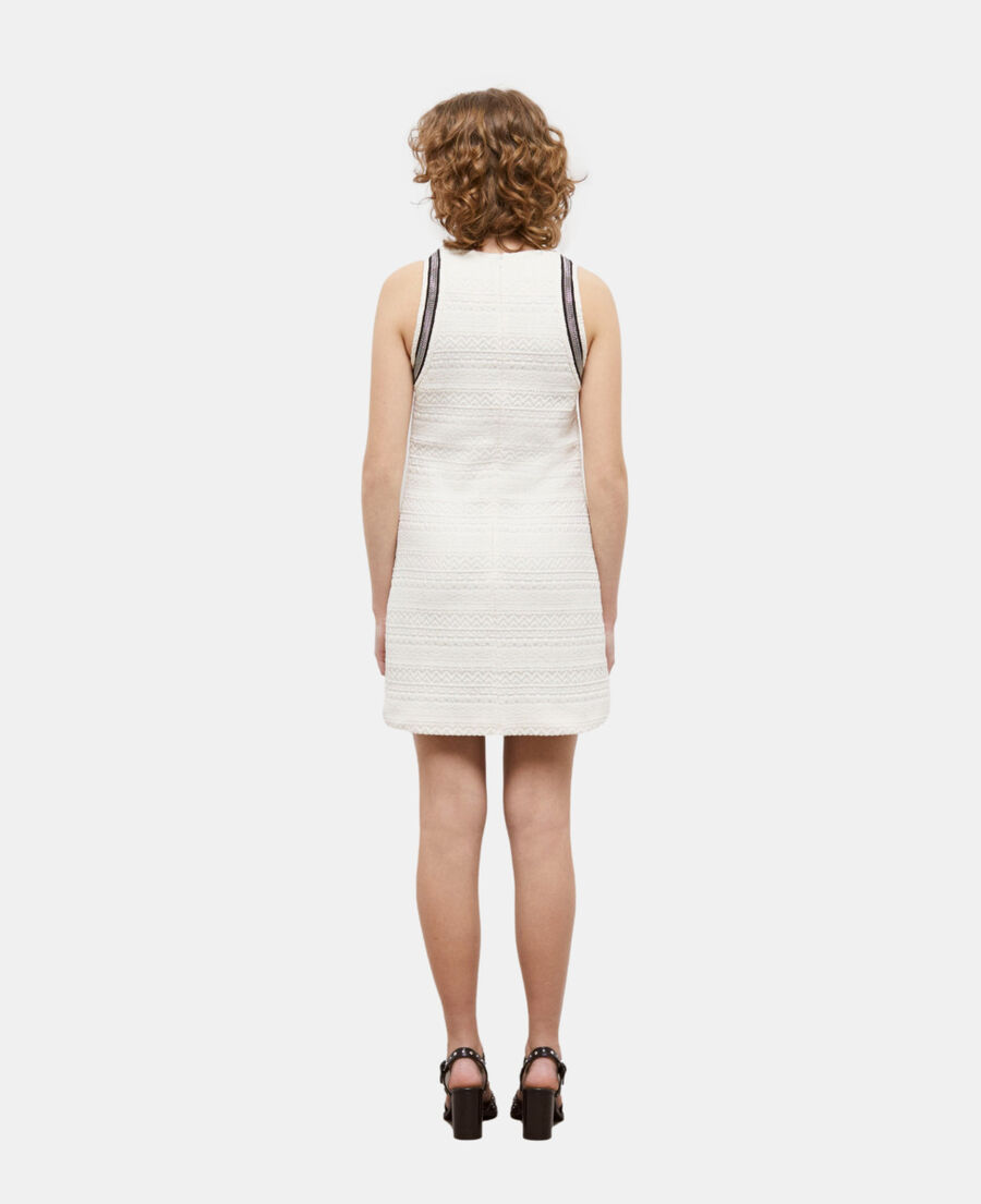 short ecru dress