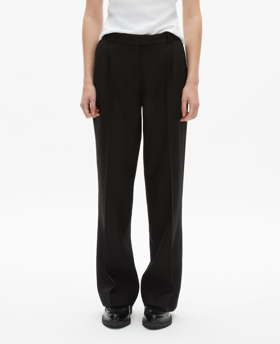 The Kooples WOMEN BLACK black wide-leg pants