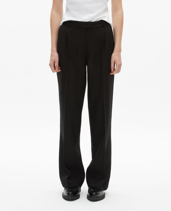 Pantalon tailleur large noir| The Kooples