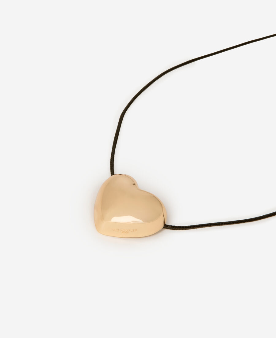 The Kooples F GOLD golden heart pendant necklace