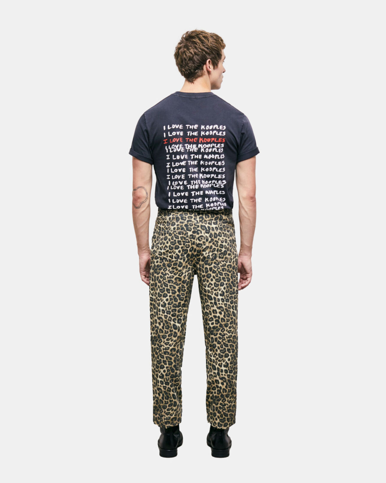 The Kooples MEN LEOPARD leopard print straight-cut jeans