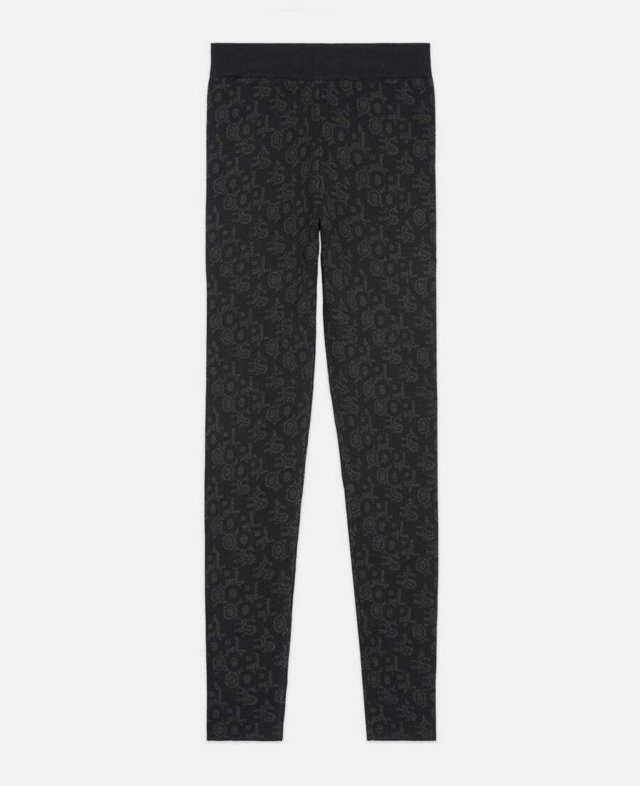 The Kooples F BLACK DARK GREY black leggings with the kooples logo
