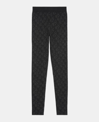 The Kooples F BLACK DARK GREY black leggings with the kooples logo
