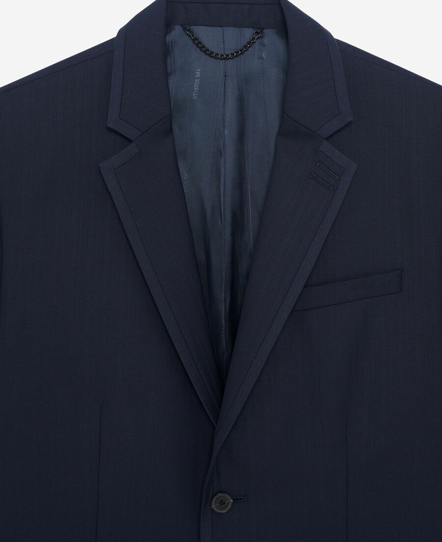 The Kooples MEN DARK NAVY navy blue wool suit jacket