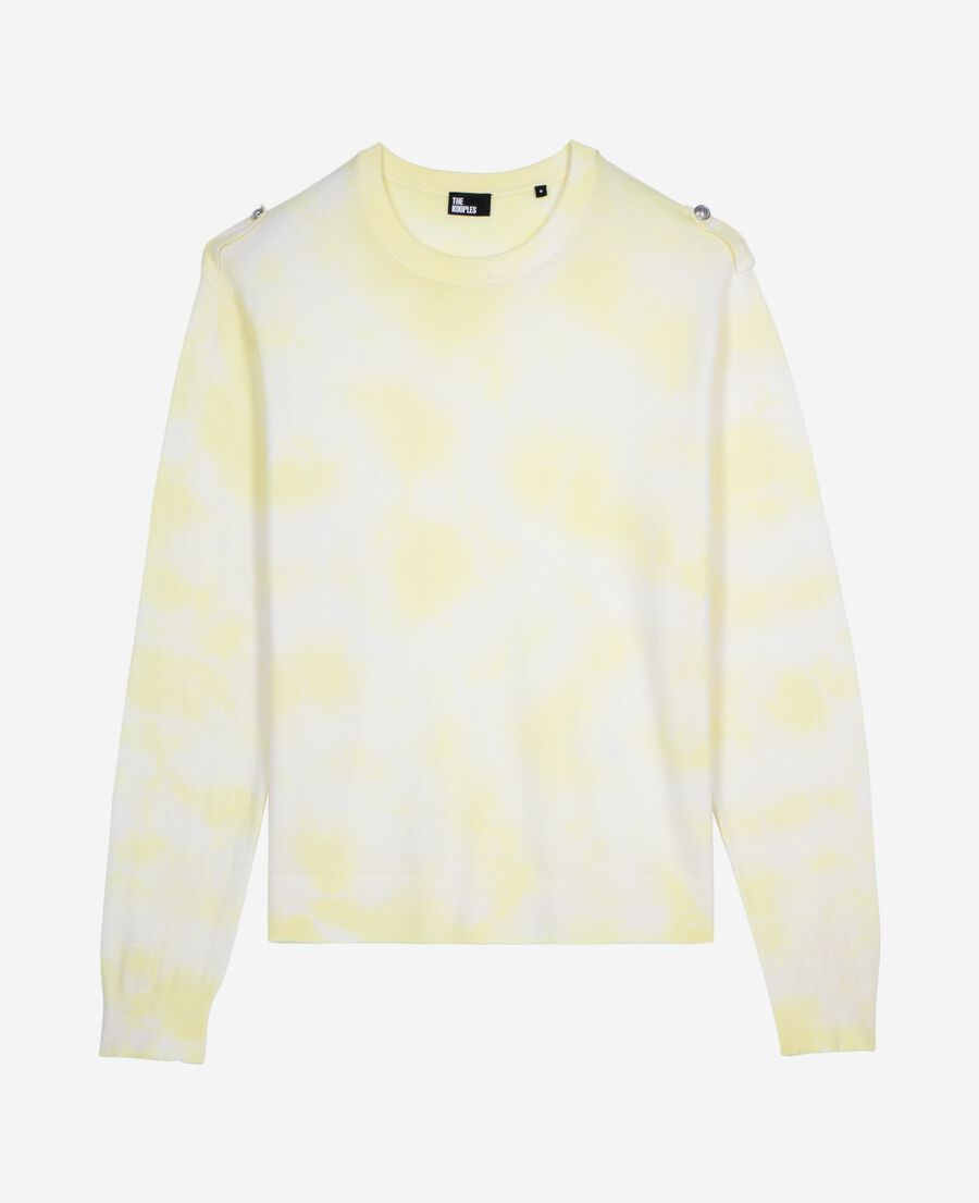 The Kooples H YELLOW - ECRU yellow tie and dye merino wool sweater