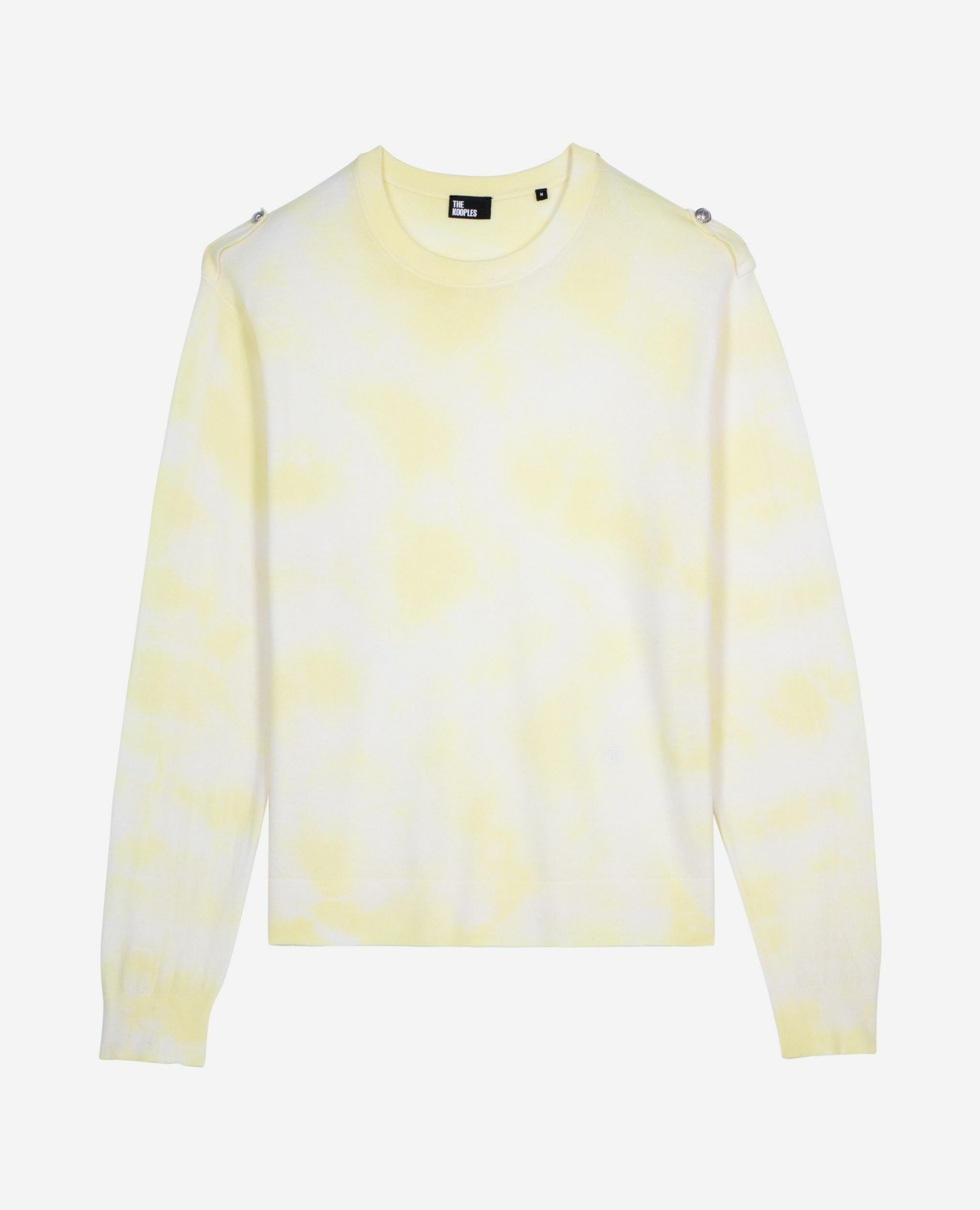 Yellow tie and dye merino wool sweater, YELLOW - ECRU, hi-res image number null