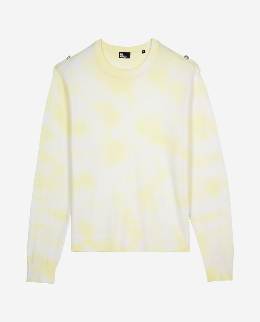 The Kooples HOMME YELLOW - ECRU pull en laine mérinos tie and dye jaune