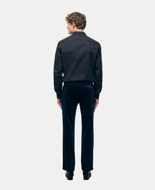 The Kooples H NAVY blue velvet suit pants