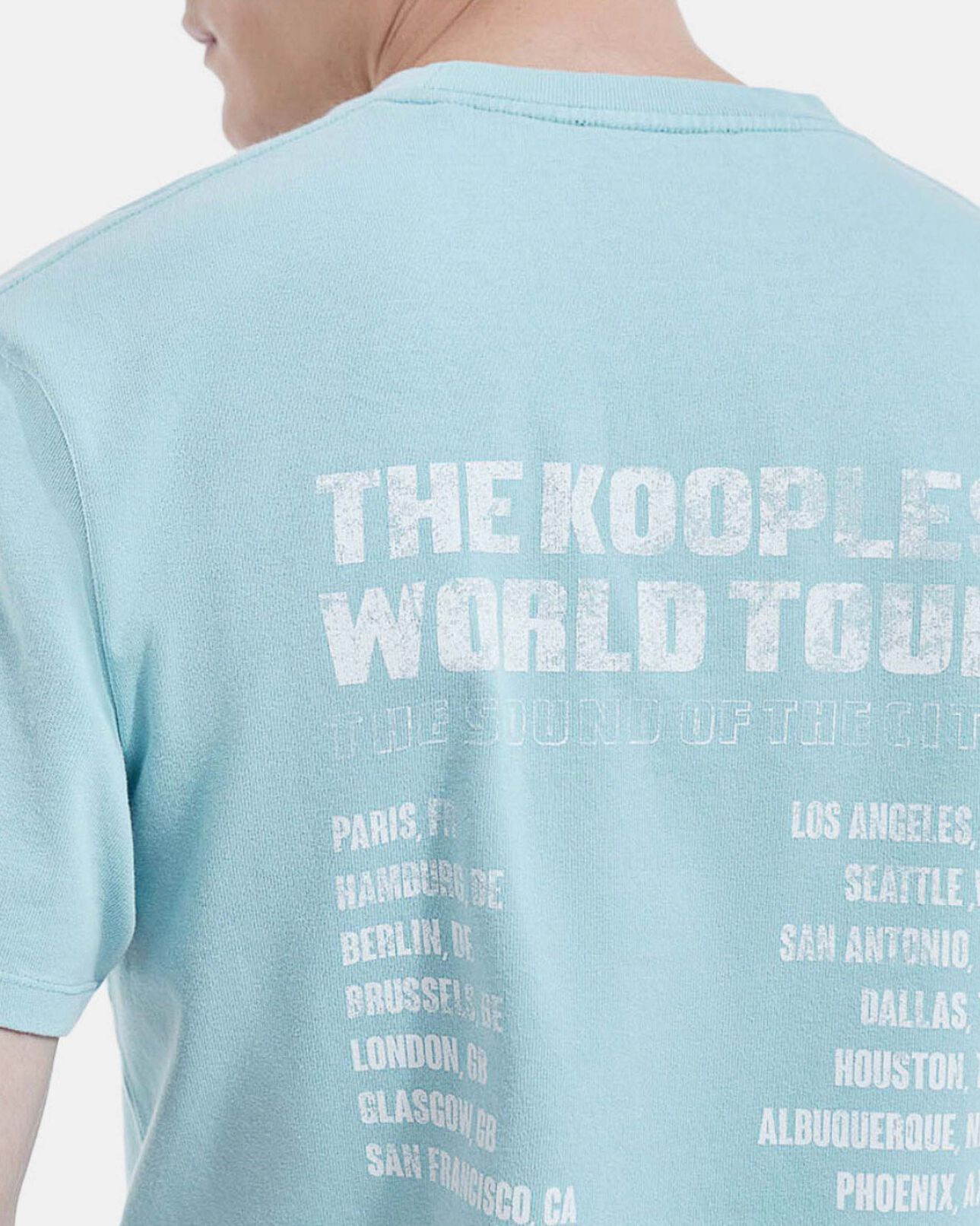 The Kooples HOMBRE BLUE SKY camiseta azul cielo algodón logotipo