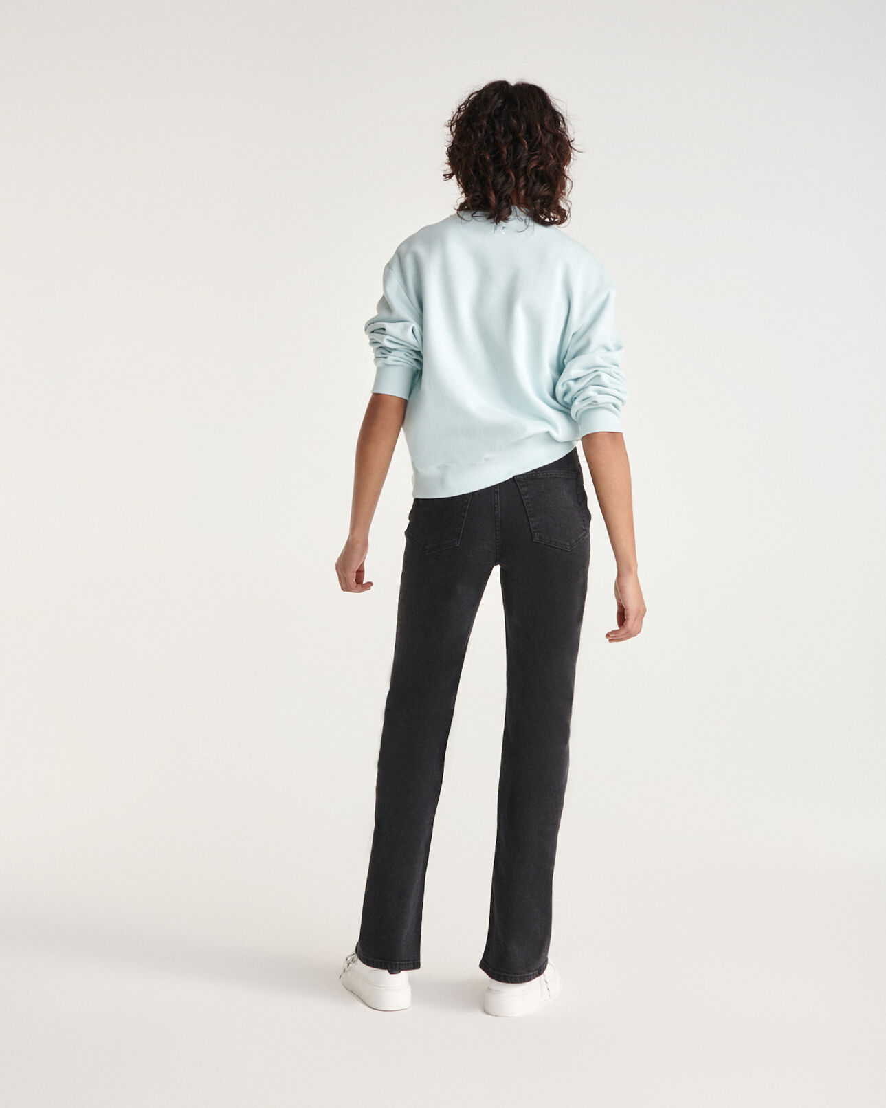 The Kooples FEMME BLUE sweat bleu ciel à logo the kooples