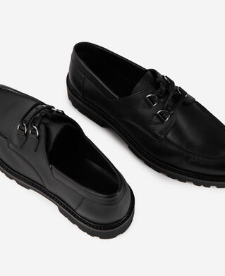 The Kooples HOMME BLACK derbies en cuir noir avec lacets