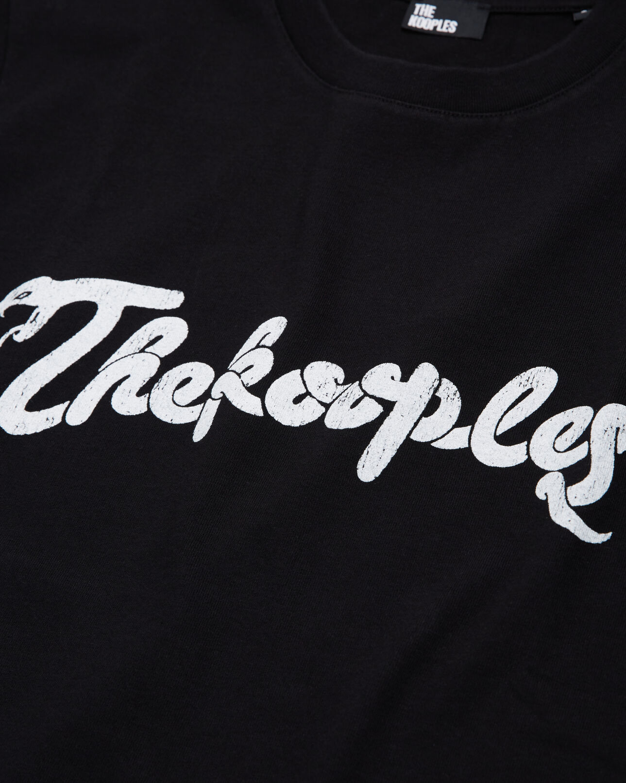 The Kooples MEN BLACK WASHED men's black t-shirt with snake logo print