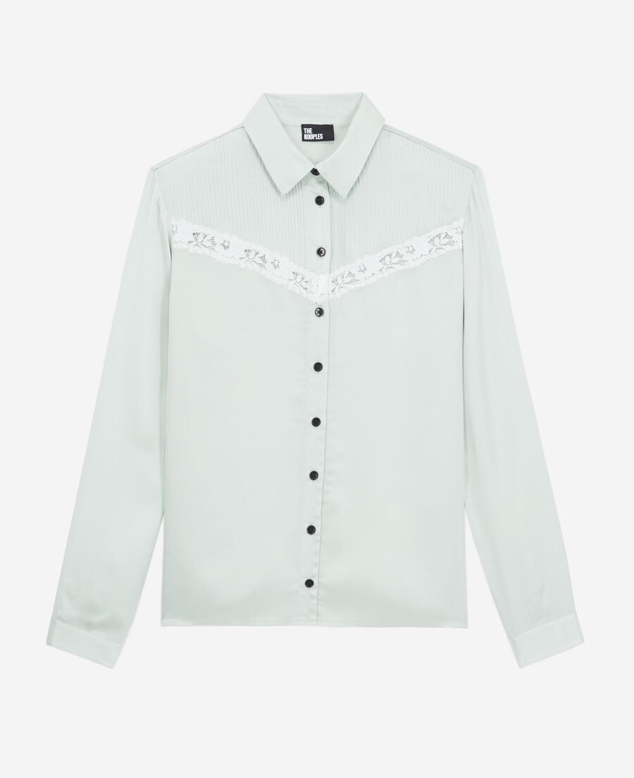 The Kooples F OCEAN light green shirt with lace detail