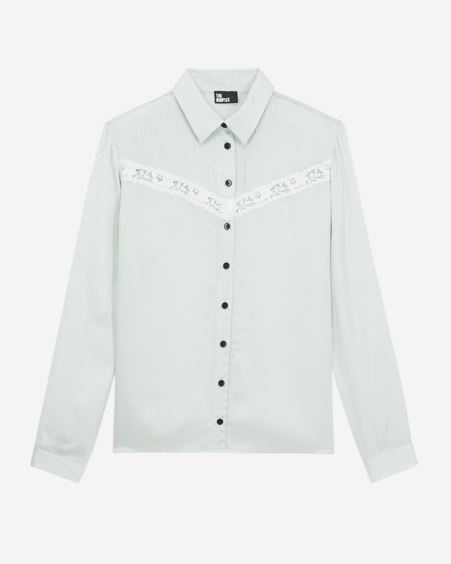 Light green shirt with lace detail, OCEAN, hi-res image number null
