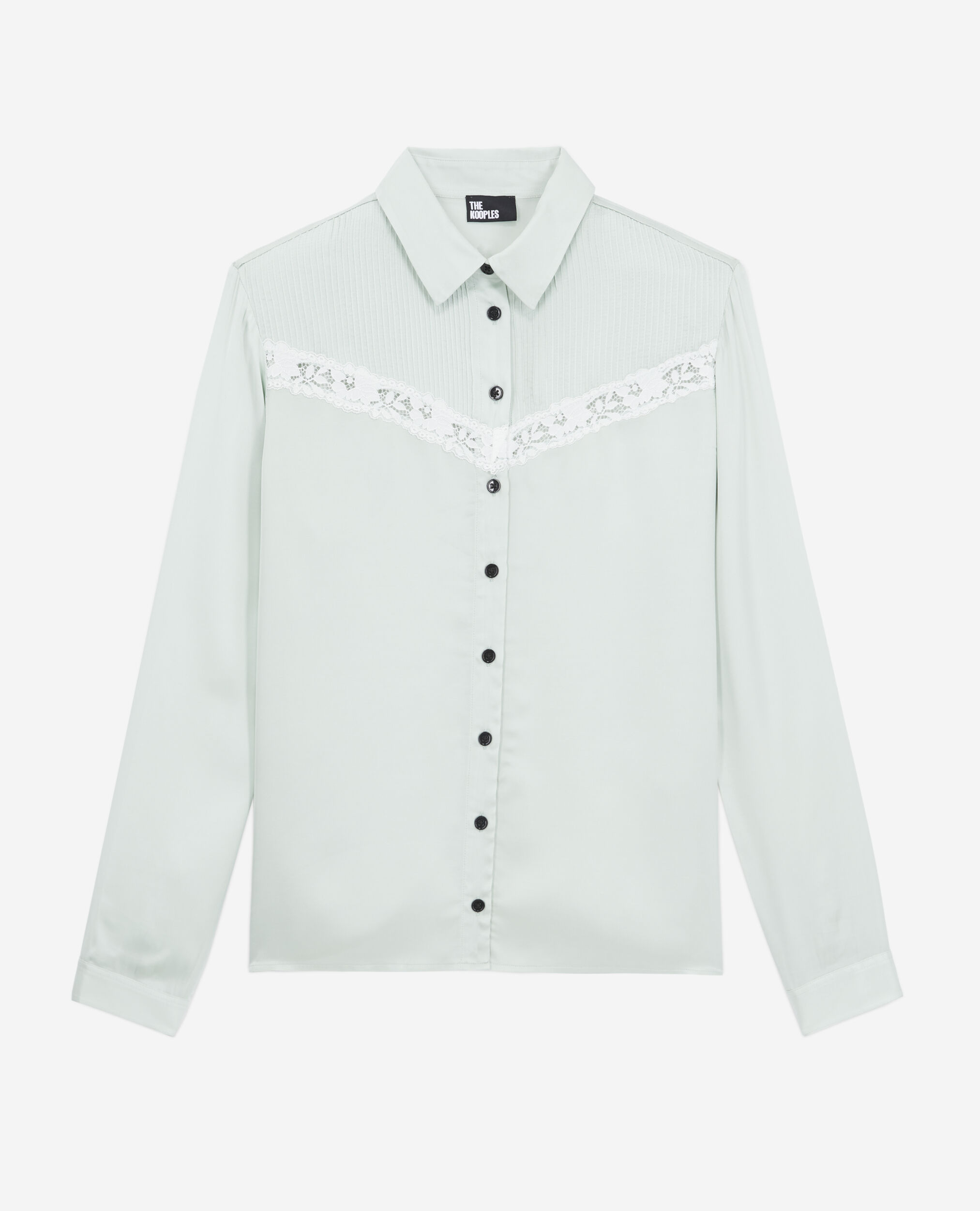 Light green shirt with lace detail, OCEAN, hi-res image number null