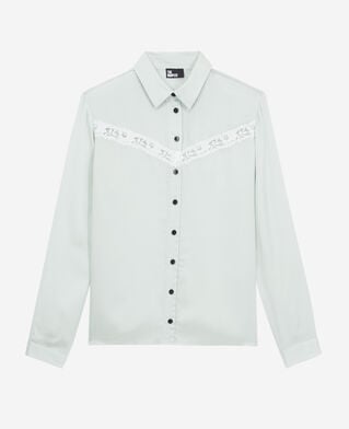 The Kooples F OCEAN light green shirt with lace detail