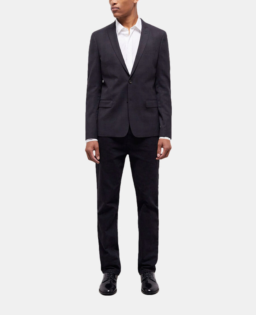 The Kooples MEN BLACK black suit jacket with motifs