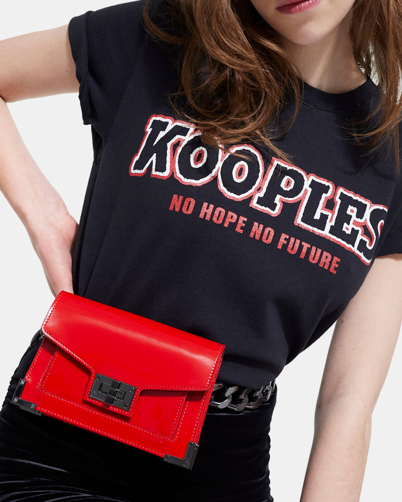 The Kooples WOMEN RED emily belt in red leather