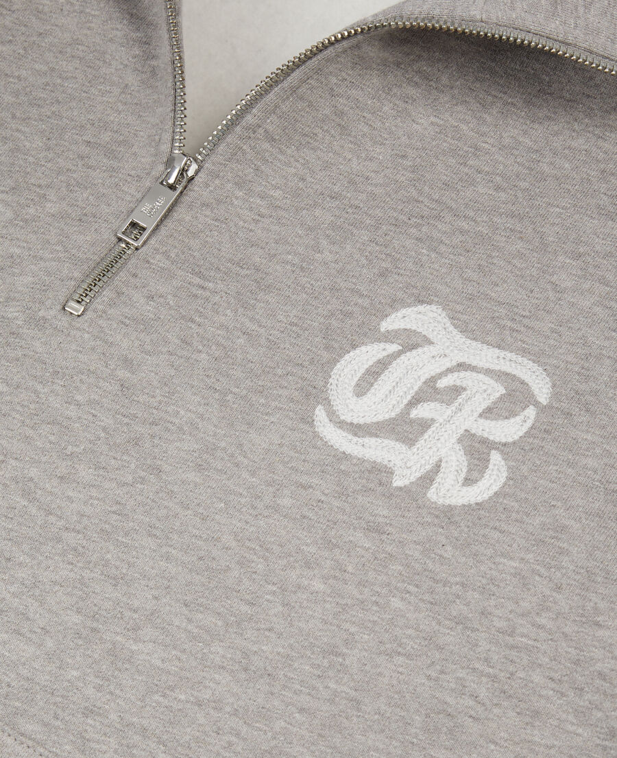 grey sweatshirt with blazon serigraphy