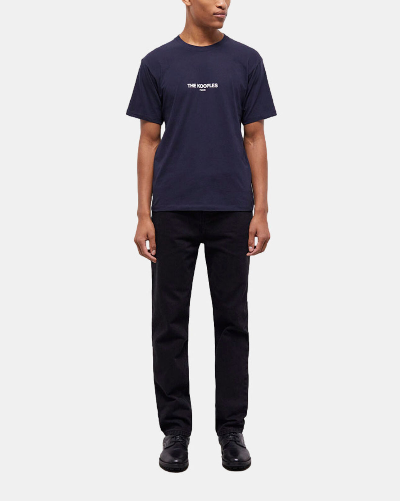 The Kooples MEN NAVY men's blue printed cotton t-shirt