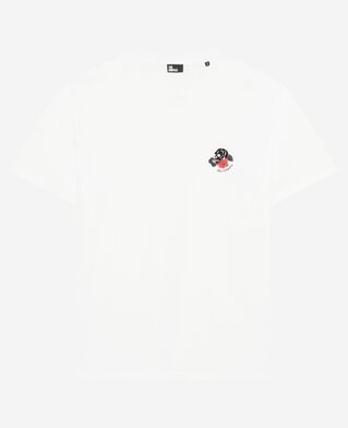 The Kooples MEN WHITE t-shirt with white skull flocking