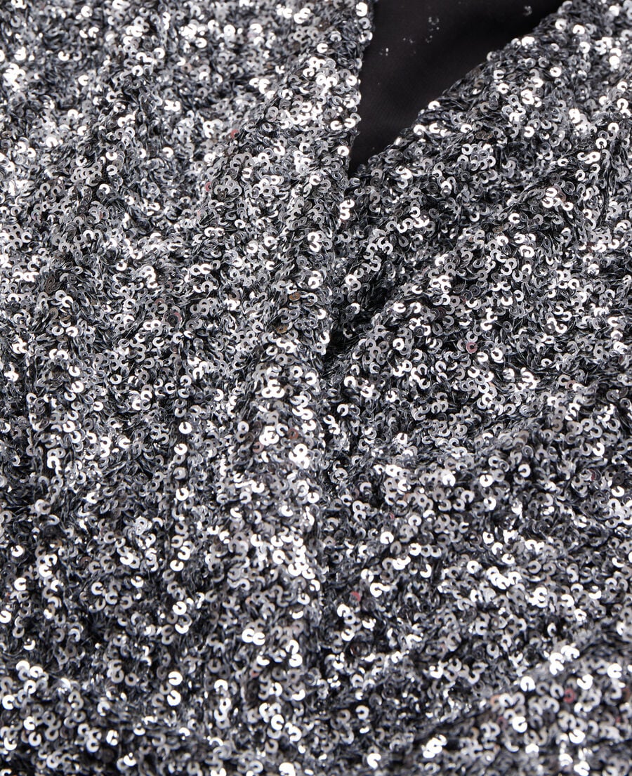 The Kooples WOMEN SILVER short silver sequin dress