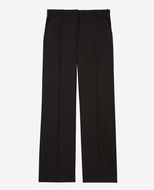 The Kooples F BLACK black straight-cut wool tailored trousers 