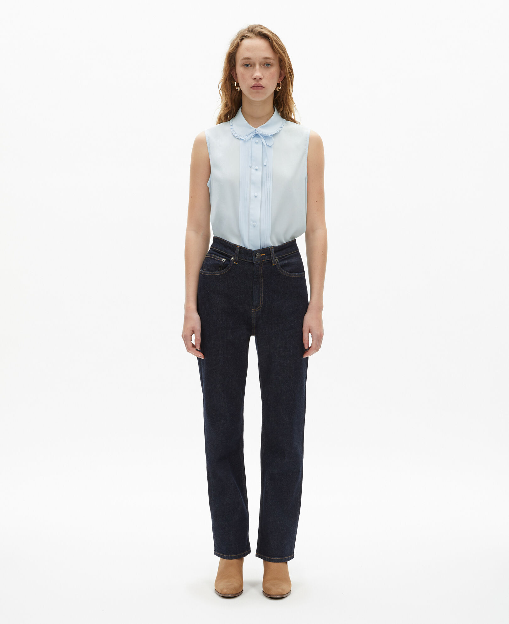 The Kooples DAMEN BABY BLUE hemd aus seide in hellblau