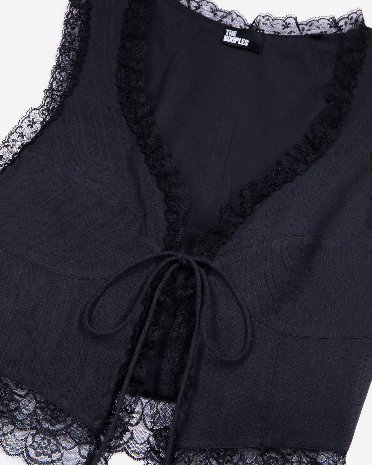 The Kooples WOMEN BLACK black lace-up top