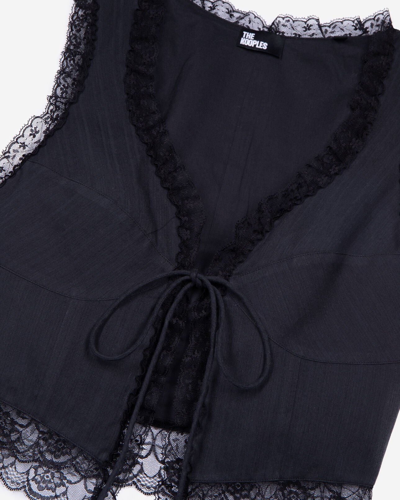 The Kooples MUJER BLACK top negro con cordones