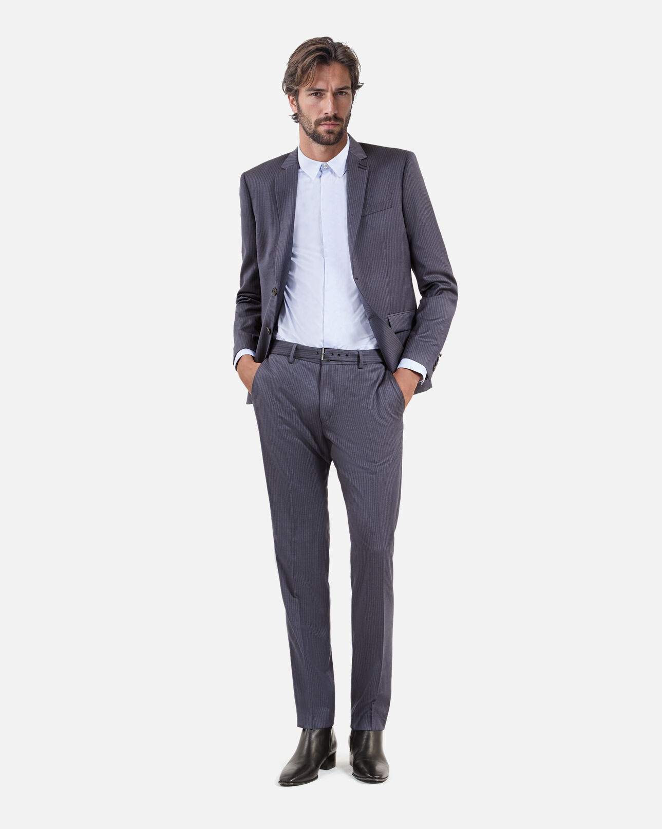 The Kooples MEN BLUE blue pinstripe suit jacket