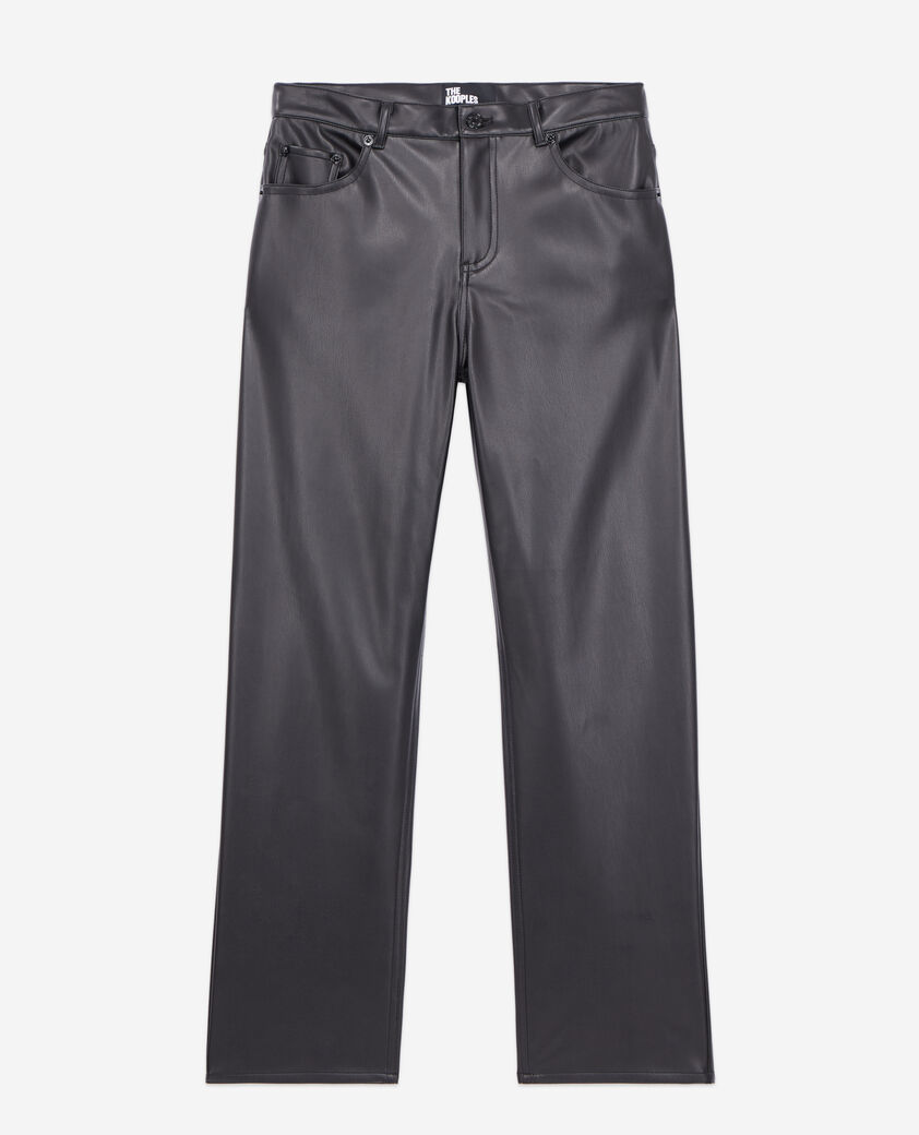 The Kooples WOMEN BLACK black leather effect trousers