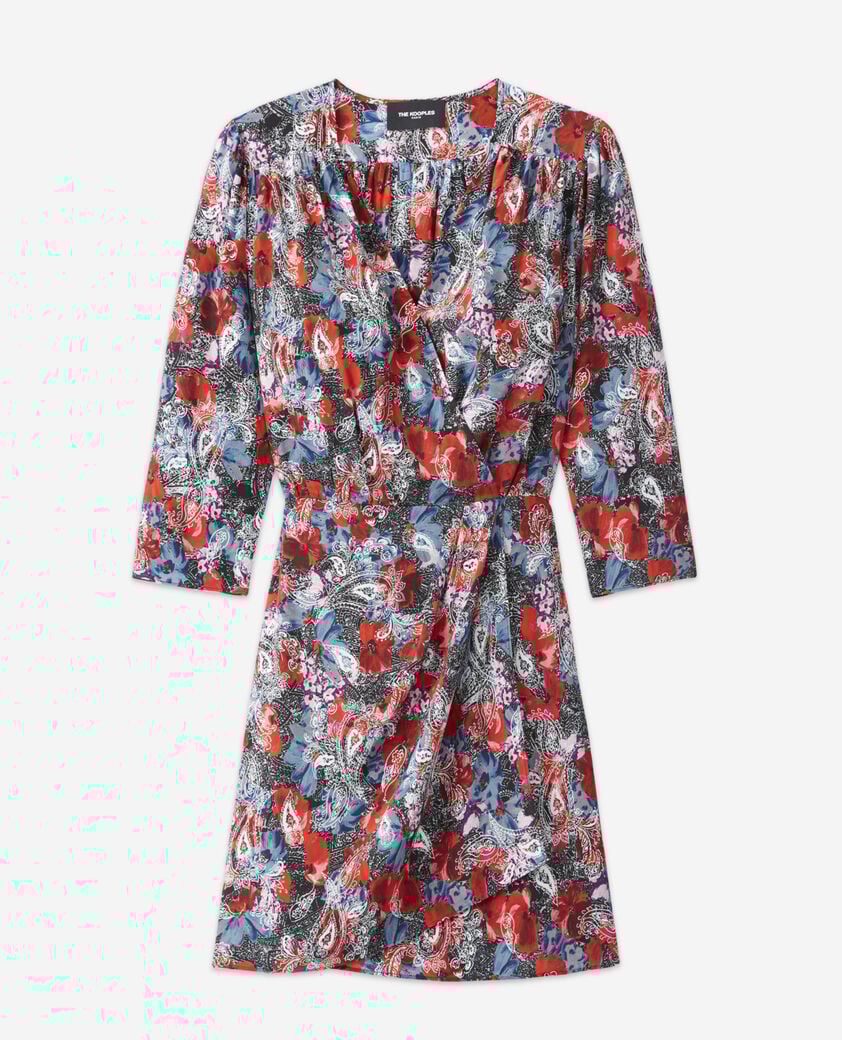 The Kooples FEMME RED robe courte en soie à imprimé fleuri