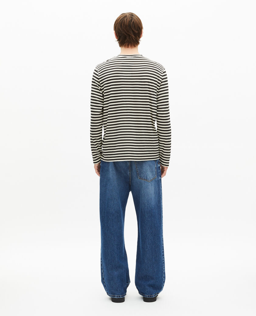 The Kooples MEN LIGHT BEIGE beige striped long-sleeved t-shirt