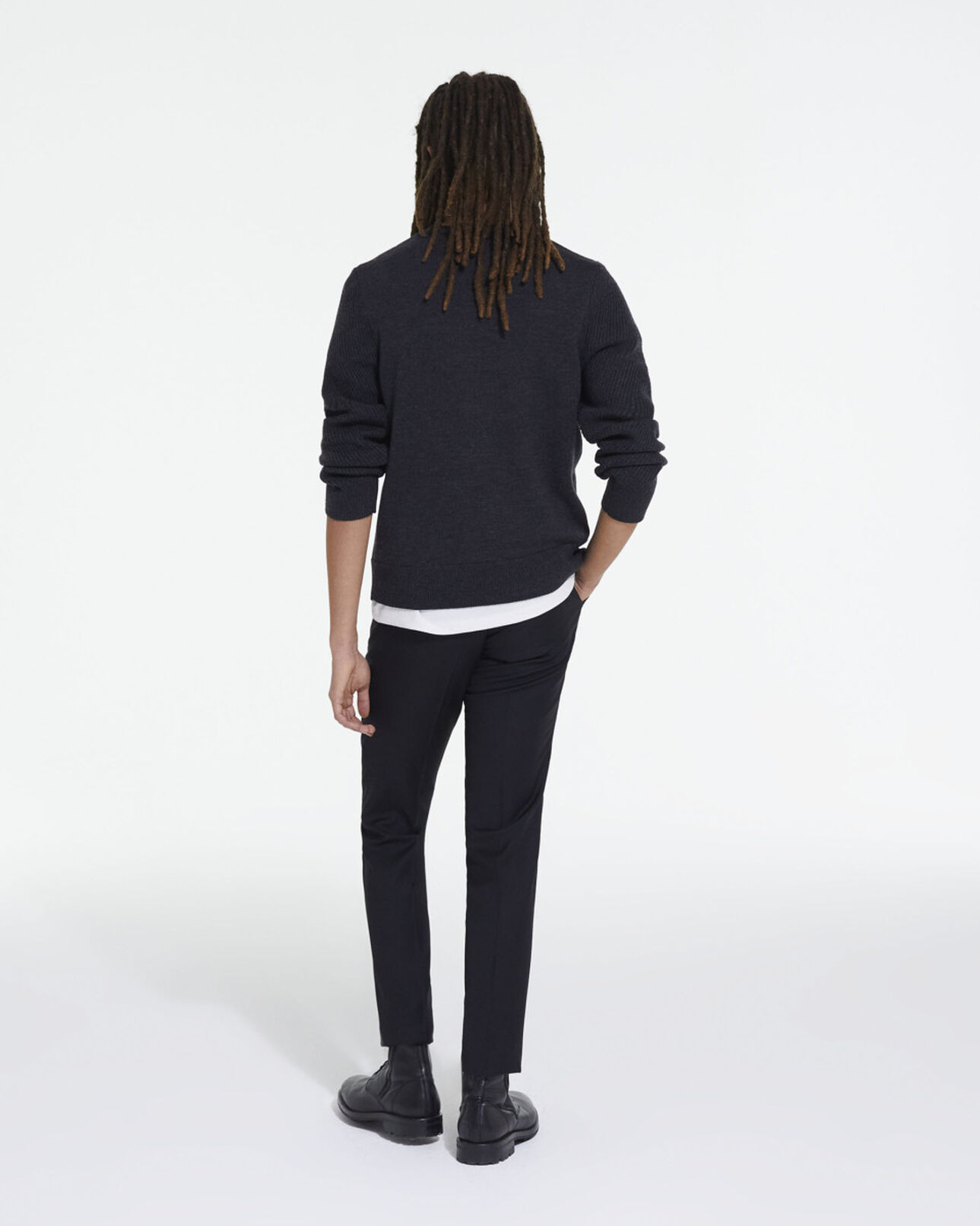 The Kooples MEN BLACK black wool sweater